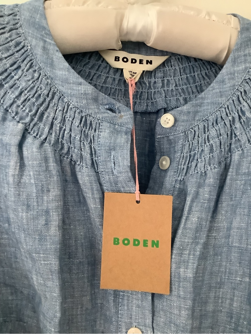 Boden Sky Blue Linen Button-Front Maxi Dress - Picture 3 of 7